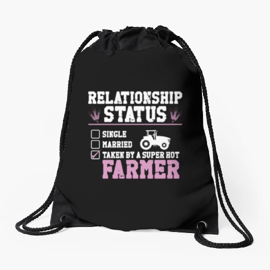 Farming Farmer Girl Girlfriend Drawstring Bags
