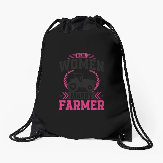 Farming Farmer Husband Wife Drawstring Bags
