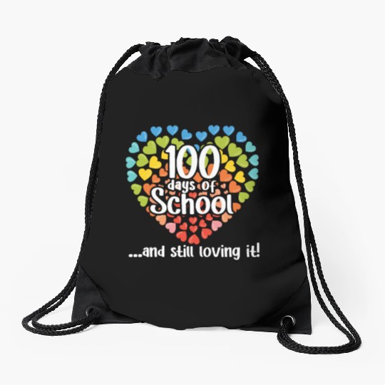 Teacher Student 100th Day Love 100 Days Of School Drawstring Bags
