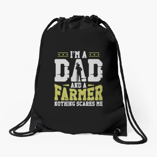 Farming Farmer Dad Father Vintage Drawstring Bags
