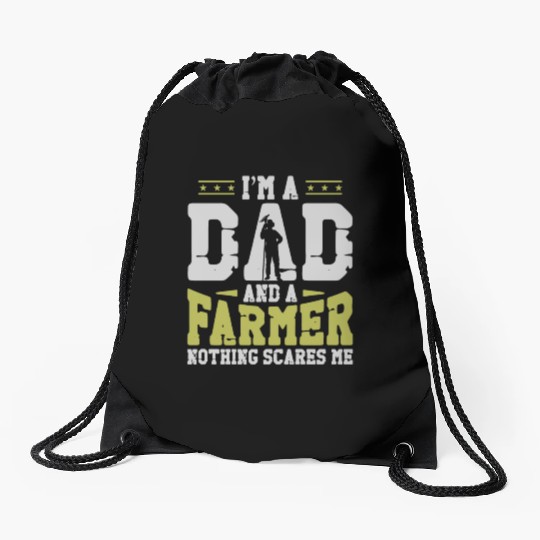 Farming Farmer Dad Father Vintage Drawstring Bags
