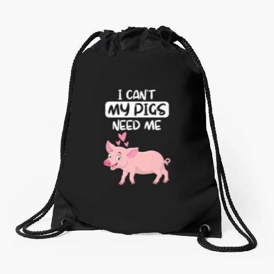 Farm Animal Piglet Farmer Funny Gift Pig Drawstring Bags