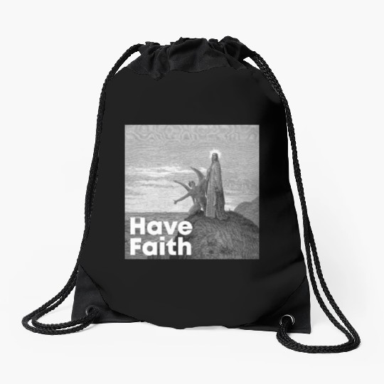 Have Faith Jesus Christ Rolling Eyes for The Devil Drawstring Bags