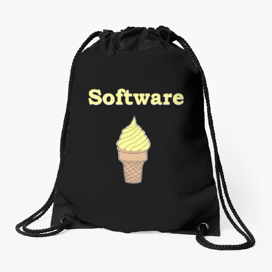 Software Vanilla Ice Cream Drawstring Bags