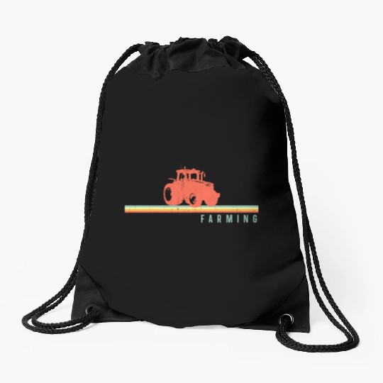 Farming Farmer Retro Vintage Drawstring Bags