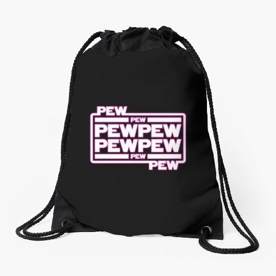 Pew Pew Pew Drawstring Bags