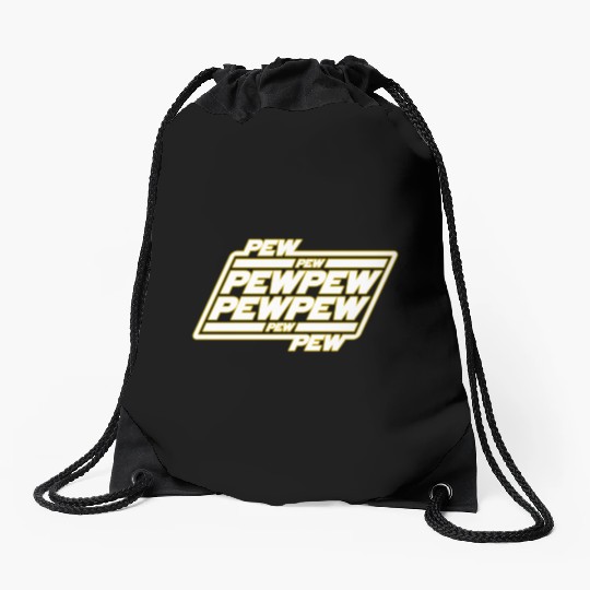 Pew Pew Pew Drawstring Bags
