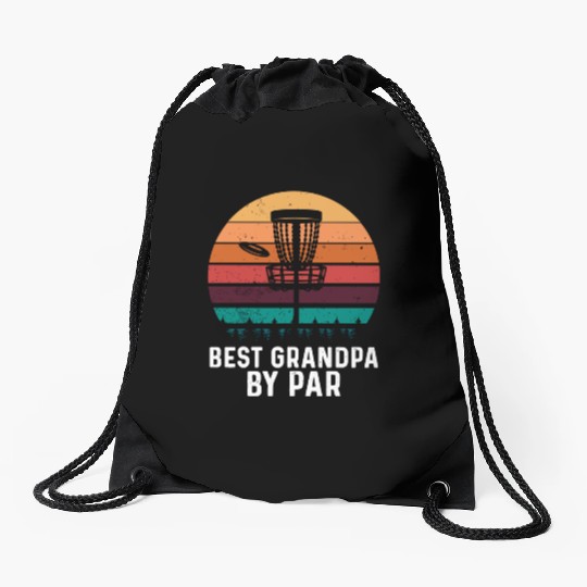 Best Grandpa By Par Father's Day Disc Golf Grandad Drawstring Bags