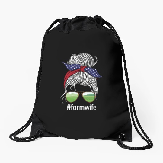 Farming Farmer Girl Wife Sun Drawstring Bags