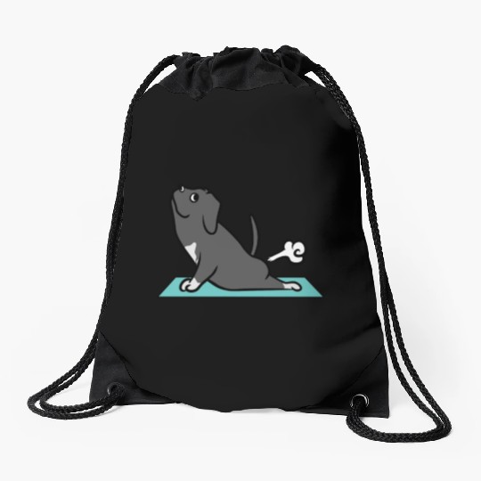 Great Dane Yoga Pose Drawstring Bags