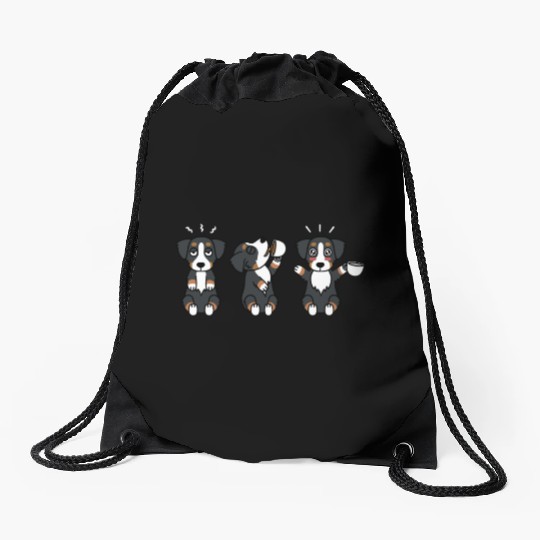 Bernese Mountain Dog Coffee Lover Drawstring Bags