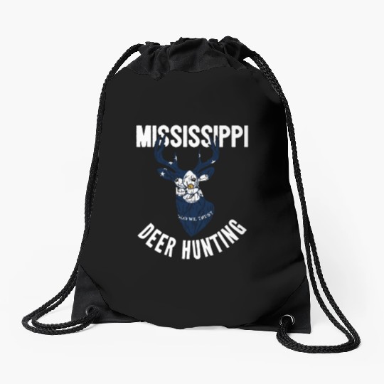 Mississippi Deer Hunting Buck Stag Hunter Drawstring Bags
