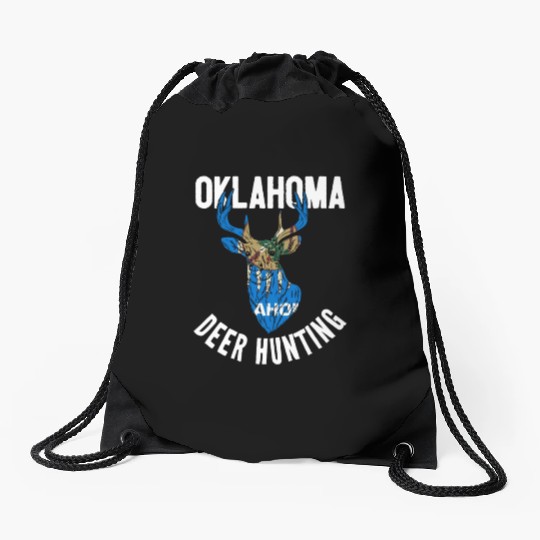 Oklahoma Deer Hunting Buck Stag Hunter Drawstring Bags