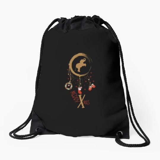Winter dreamcatcher Christmas Elephant Drawstring Bags