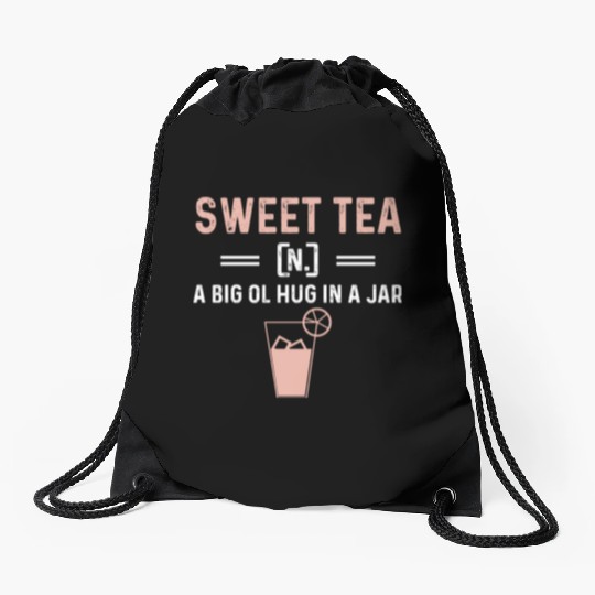 Funny Sweet Tea N A Big Ol Hug In A Jar Drawstring Bags