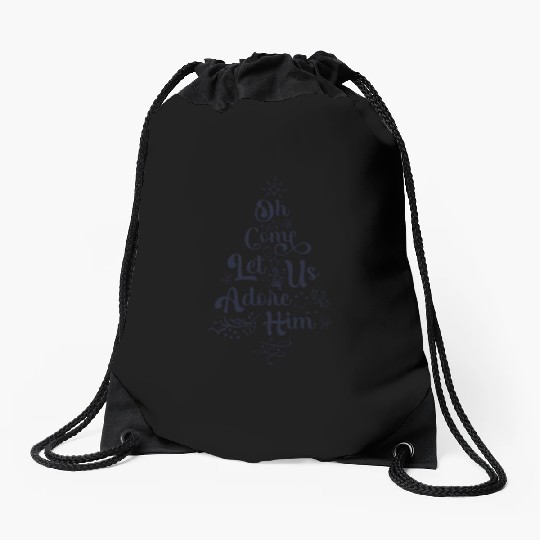 Oh Come Let Us Adore Him Jesus Family Christian Drawstring Bags