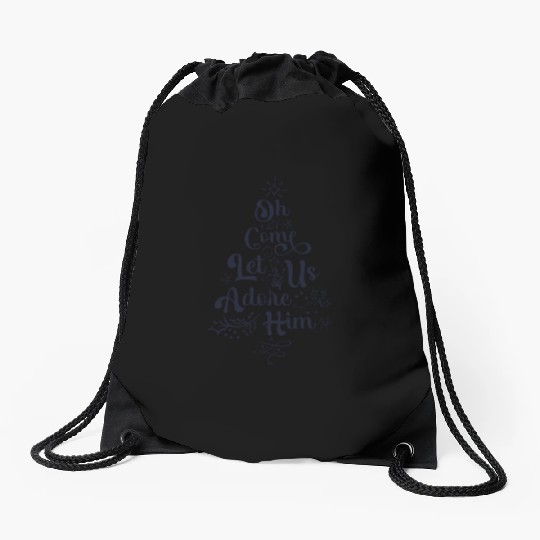Oh Come Let Us Adore Him Jesus Family Christian Drawstring Bags
