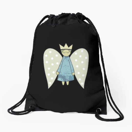 The Flight of the Christmas Angel Drawstring Bags