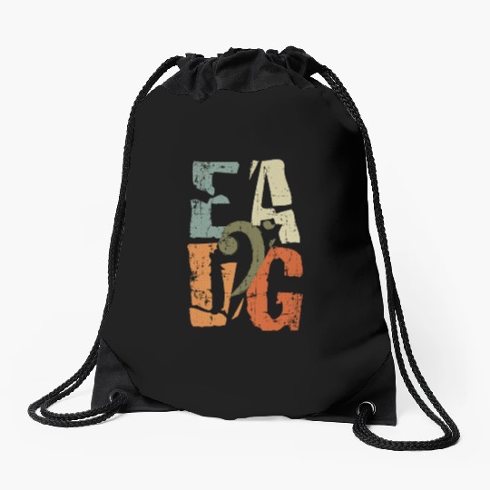 Bass Guitar Player Eadg Bass Clef For Bassist Drawstring Bags