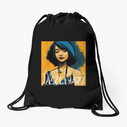 Jazz girls, jazz painting with beautiful girls Drawstring Bags