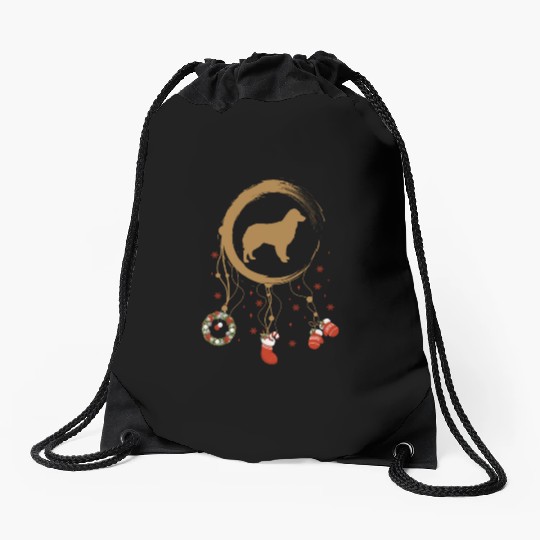 dog dreamcatcher Christmas Australian Shepherd Drawstring Bags
