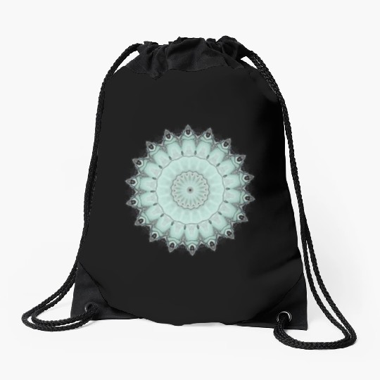 Light Green Cool Sign Drawstring Bags