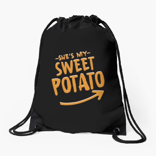She Is My Sweet Potato Drawstring Bags