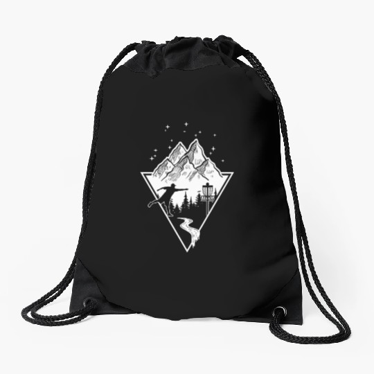 Disc Golf - Disc Golfing Player Ultimate Frisbee Drawstring Bags