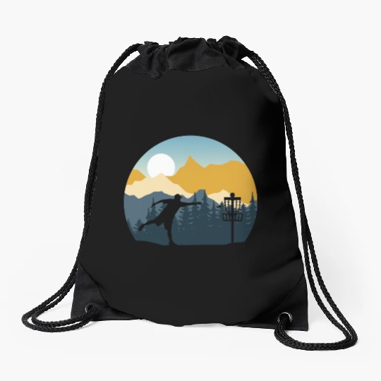 Disc Golf - Disc Golfing Player Ultimate Frisbee Drawstring Bags