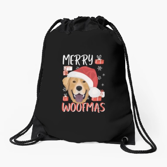 Labrador Merry Christmas Drawstring Bags