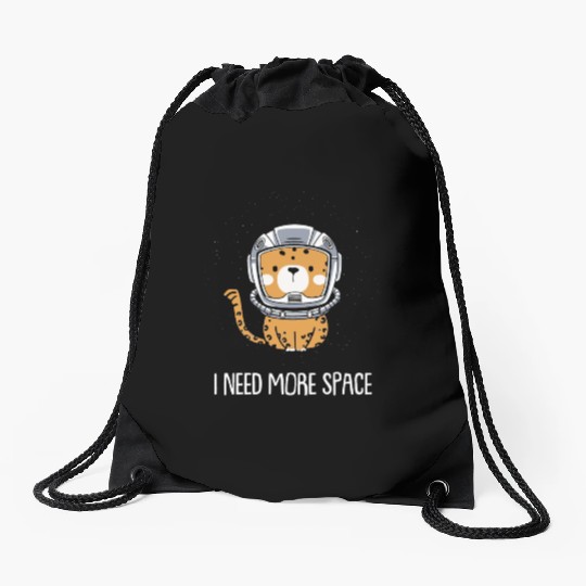 Jaguar Astronaut I Need More Space Drawstring Bags