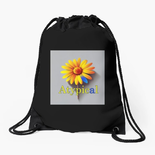 Colorful flower, atypical or neurodivergent Drawstring Bags