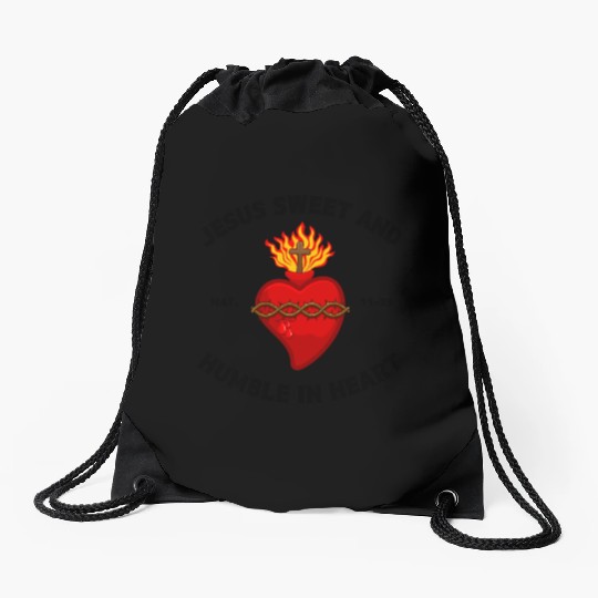 Sacred Heart of Jesus Drawstring Bags