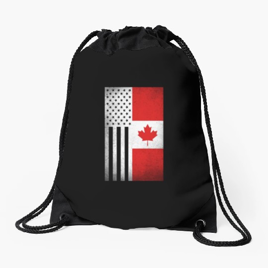 Canada Design for proud Canadian Americans Drawstring Bags