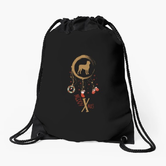 dog dreamcatcher Christmas Cane Corso Drawstring Bags