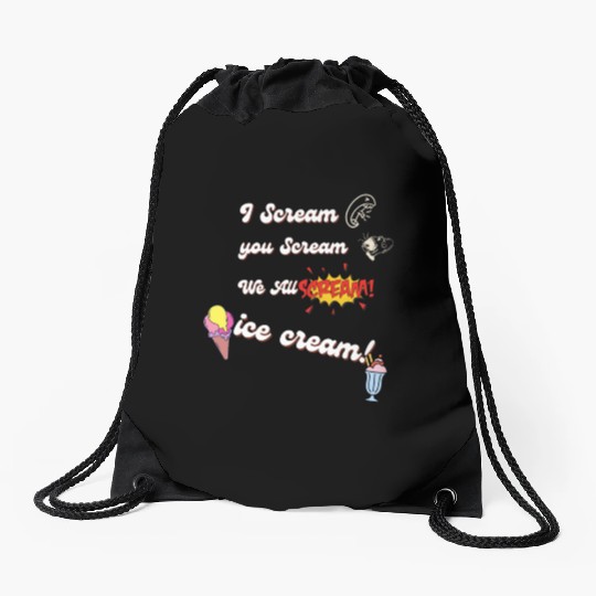 we all scream iceceam Drawstring Bags