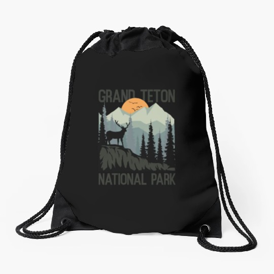Grand Teton National Park Mountains Wilderness Drawstring Bags