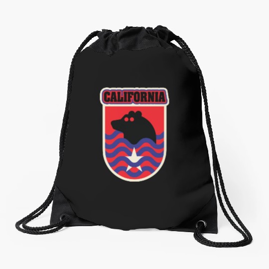 US States CALIFORNIA Drawstring Bags