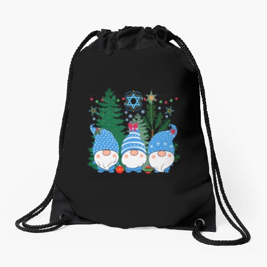 Merry Christmukkah, Jewish Christmas, Hanukkah Drawstring Bags