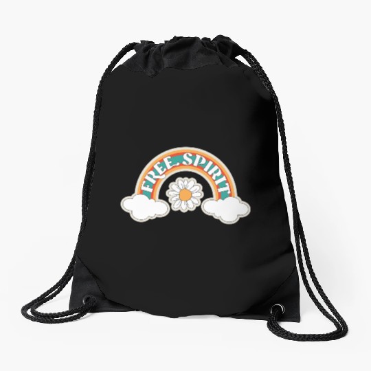 Free spirit affirmation Drawstring Bags