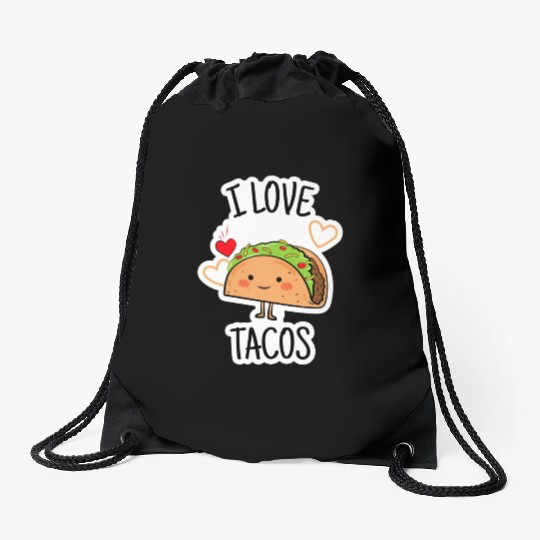 I Love Tacos Drawstring Bags