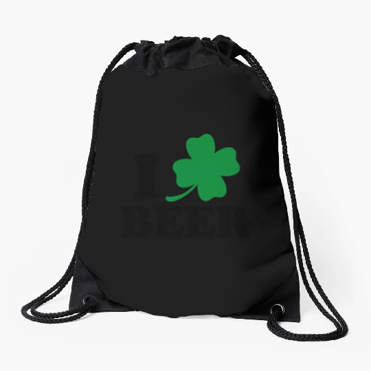 I Love Beer St Patricks Day Drawstring Bags