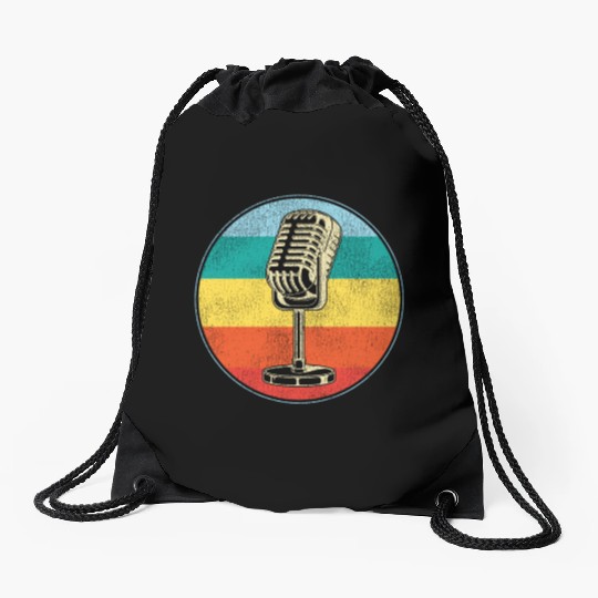 Karaoke Singer Microphone Vocalist Drawstring Bags