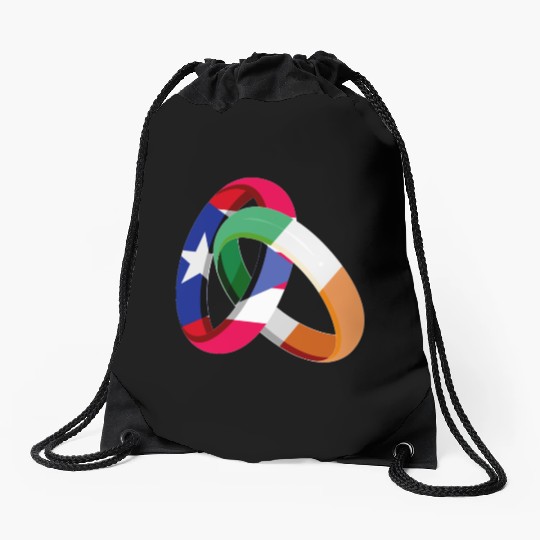 Puerto Rico Flag Ireland Ring Marriage Wedding Drawstring Bags
