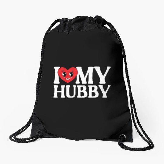 I Love My Hubby Valentines Day Marriage Cupid Love Drawstring Bags