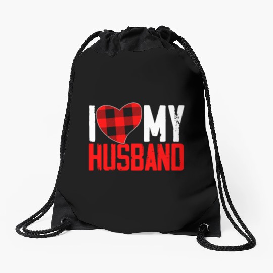 I Love My Hubby Valentines Day Marriage Cupid Love Drawstring Bags