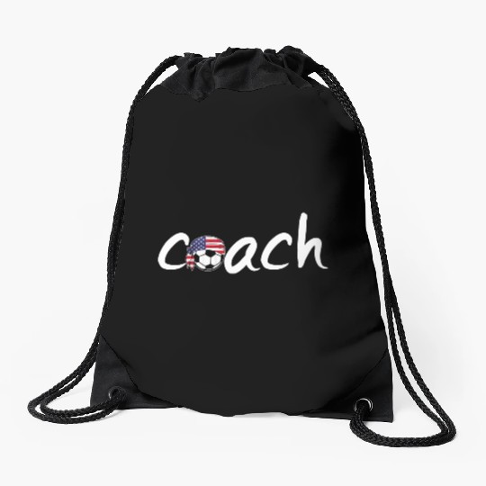us soccer coach Drawstring Bags