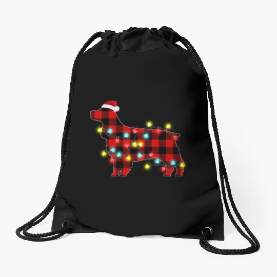 English Cocker Spaniel Christmas Dog Lover Pajamas Drawstring Bags