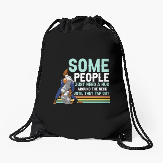 Some People Need A Hug BJJ Jiu Jitsu funny Graphic Drawstring Bags