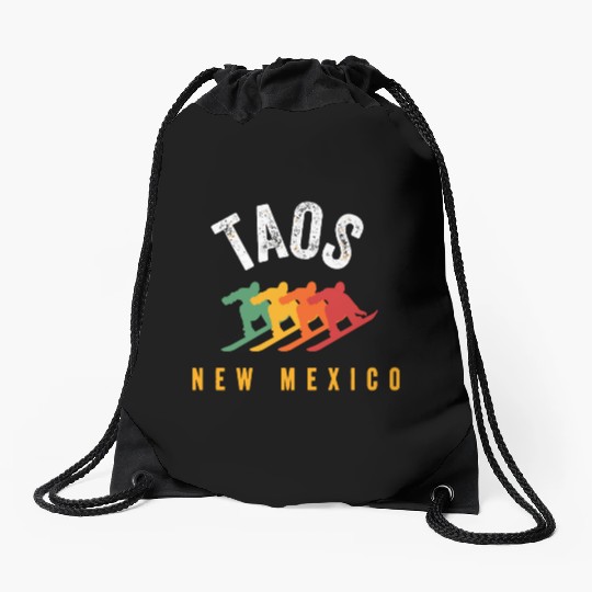 Vintage Taos Nm Us New Mexico Ski Snowboard Mounta Drawstring Bags